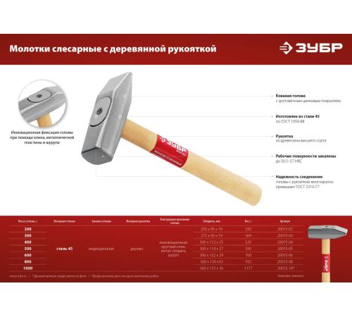 ЗУБР 300 г, слесарный молоток (20015-03)