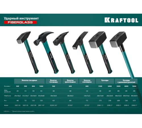 KRAFTOOL Fiberglass, 600 г, молоток каменщика (20192)