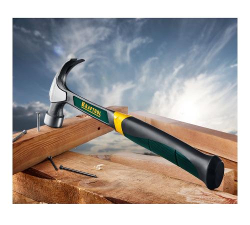 KRAFTOOL Thor, 560 г, цельнокованый столярный молоток-гвоздодёр (20270)