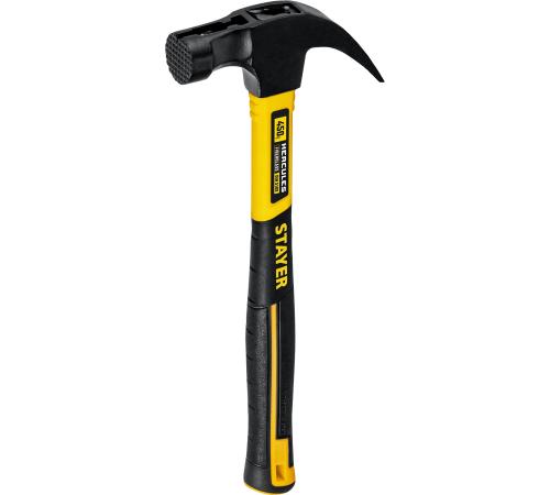 STAYER Hercules-M, 450 г, молоток-гвоздодёр столярный с фиберглассовой рукояткой, Professional (2027-450)