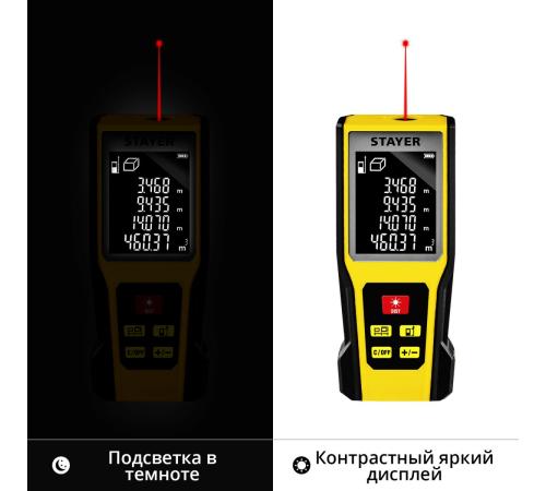 STAYER 60 м, лазерный дальномер, Professional (34957)
