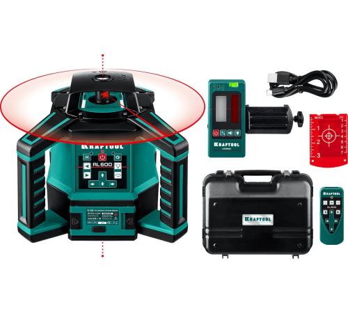 KRAFTOOL RL600, 600 м, ротационный лазерный нивелир (34600)