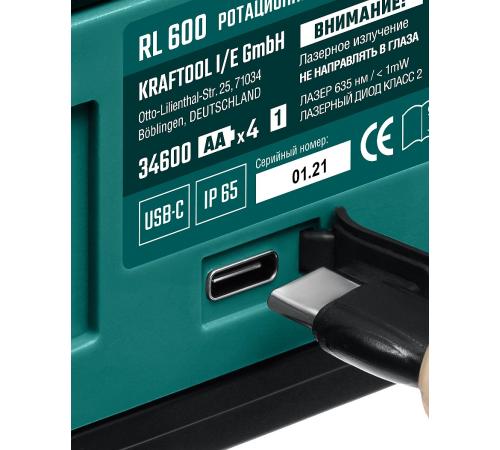 KRAFTOOL RL600, 600 м, ротационный лазерный нивелир (34600)