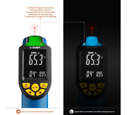 ЗУБР ТермПро-700, -30° +650°С, инфракрасный пирометр, Профессионал (45721-650)