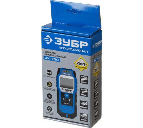 ЗУБР DX - 750, 100 мм, универсальный детектор проводки, Профессионал (45260)