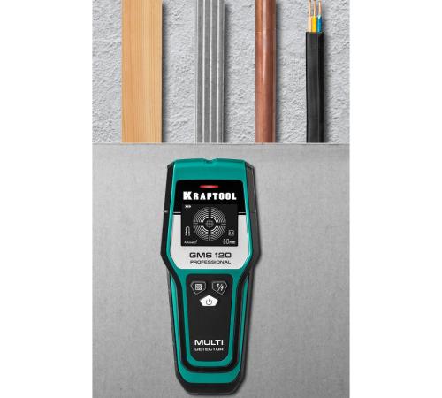 KRAFTOOL GMS-120, ЖК дисплей, универсальный детектор проводки (45298)