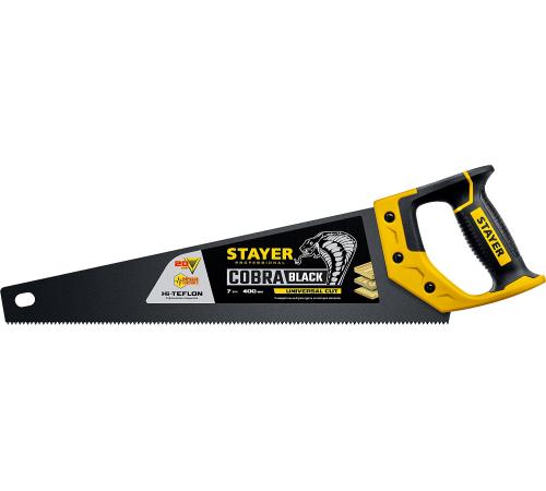 STAYER Cobra Black, 400 мм, универсальная ножовка, Professional (2-15081-40)