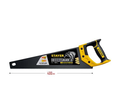 STAYER Cobra Black, 400 мм, универсальная ножовка, Professional (2-15081-40)