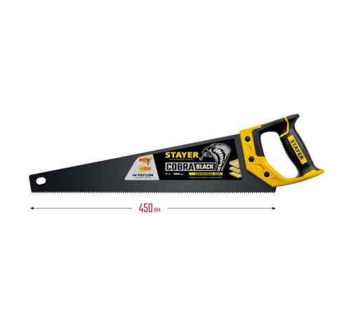 STAYER Cobra Black, 450 мм, универсальная ножовка, Professional (2-15081-45)