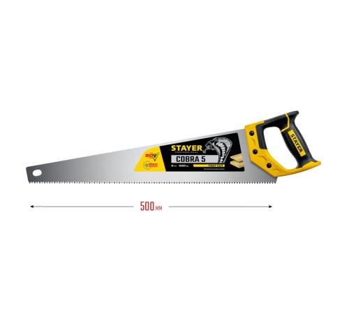 STAYER Cobra 5, 500 мм, ножовка по дереву, Professional (1506-50)