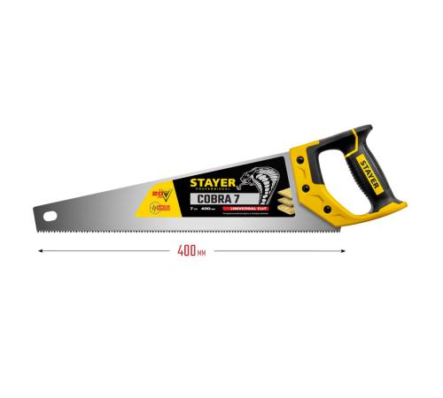 STAYER Cobra 7, 400 мм, универсальная ножовка, Professional (1510-40)
