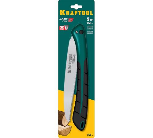 KRAFTOOL Camp Fast 9, 250 мм, ножовка для быстрого реза сырой древесины (15218)