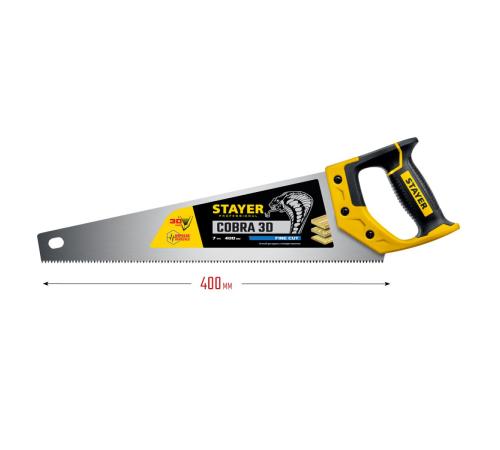 STAYER Cobra 3D, 400 мм, универсальная ножовка, Professional (1512-40)