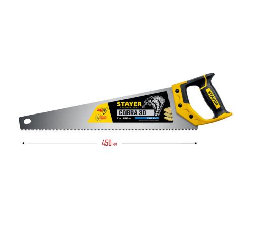 STAYER Cobra 3D, 450 мм, универсальная ножовка, Professional (1512-45)