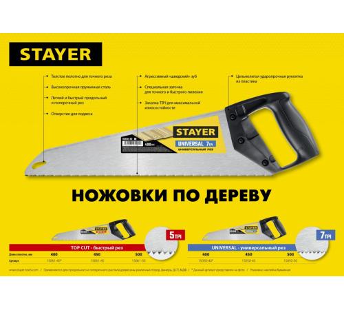 STAYER Universal, 500 мм, универсальная ножовка (15050-50)