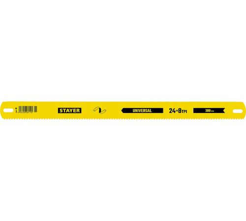 STAYER Universal, 8 + 24 TPI, 25 х 300 мм, 1 шт, коробка 50 шт, универсальное двустороннее широкое полотно по дереву и металлу (1591)