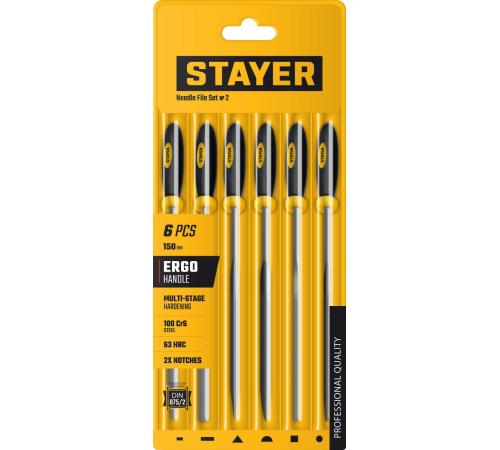 STAYER 150 мм, 6 предм., набор надфилей, Professional (16010-H6)