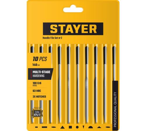 STAYER 140 мм, 10 предм., набор надфилей, Professional (16011-H10)