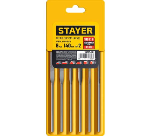 STAYER 6 шт, 140 мм, в чехле, набор надфилей (16013-H6)