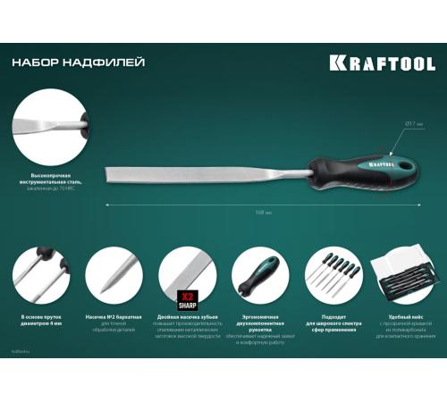 KRAFTOOL 6 шт, 160 мм, набор надфилей (16030-6)