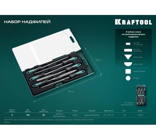 KRAFTOOL 6 шт, 160 мм, набор надфилей (16030-6)