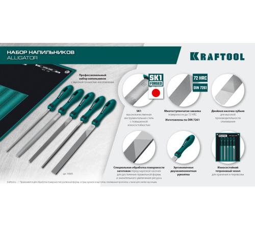 KRAFTOOL ALLIGATOR набор напильников, двухкомпонентная рукоятка, 200 мм