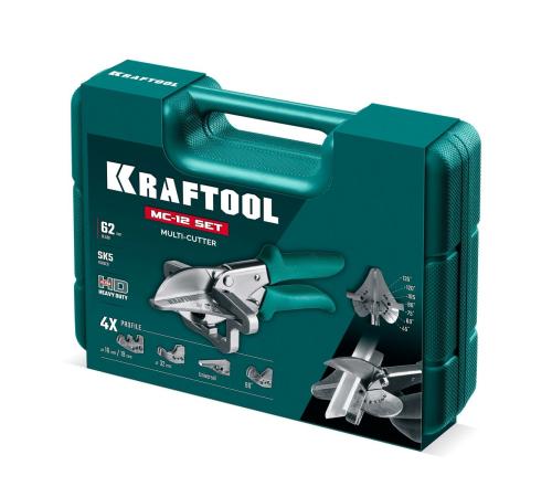 KRAFTOOL MC-12, для различных профилей из пластика и резины, с набором сменных губок, угловые ножницы (23372-12)