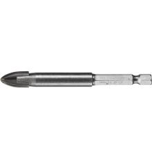 STAYER 12 мм, 4х кромка, HEX 1/4, Сверло по стеклу и кафелю (2985-12)