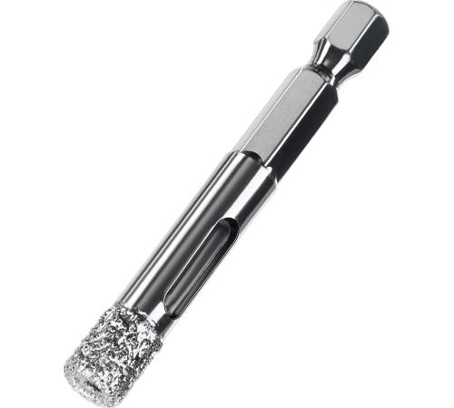 ЗУБР АВК, d 8 мм, (HEX 1/4″, 15 мм кромка), вакуумное алмазное трубчатое сверло, Профессионал (29865-08)