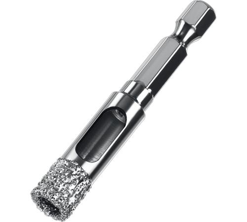 ЗУБР АВК, d 10 мм, (HEX 1/4″, 15 мм кромка), вакуумное алмазное трубчатое сверло, Профессионал (29865-10)