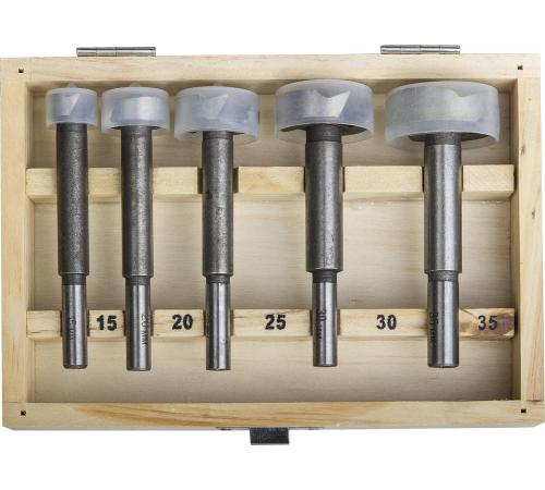 STAYER Maxcut, 5 шт: 15-20-25-30-35 мм, набор сверл форстнера по дереву, ДСП (29985-H5)