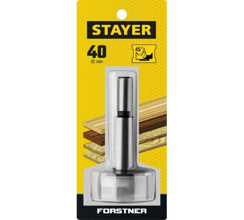 STAYER Forstner, 40 мм, ДСП, cверло Форстнера по дереву (29985-40)