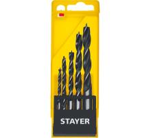 STAYER M-type, 5 шт: 4-5-6-8-10 мм, набор сверл спиральных по дереву (2942-H5)
