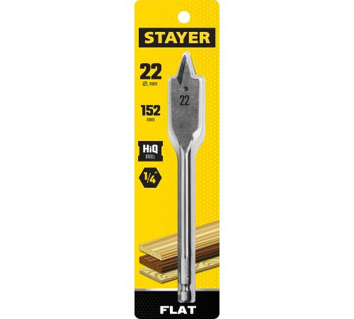 STAYER Flat, 22 x 152 мм, перовое, cверло по дереву (2950-22)