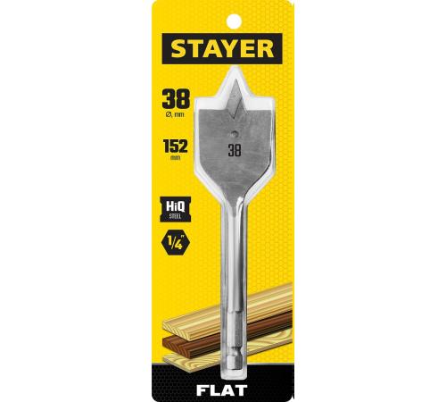 STAYER Flat, 38 x 152 мм, перовое, cверло по дереву (2950-38)