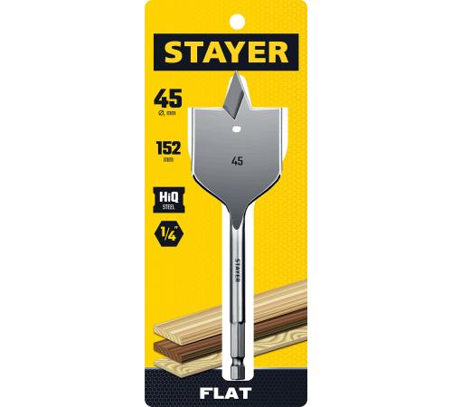 STAYER Flat, 45 x 152 мм, перовое, cверло по дереву (2950-45)