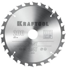 KRAFTOOL Fast, 200 х 30 мм, 24Т, пильный диск по дереву (36950-200-30)