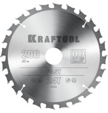 KRAFTOOL Fast, 200 х 32 мм, 24Т, пильный диск по дереву (36950-200-32)