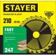 STAYER Fast, 210 x 32/30 мм, 24Т, быстрый рез, пильный диск по дереву (3680-210-32-24)