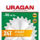 URAGAN Fast, 185 x 30/20 мм, 24Т, пильный диск по дереву (36800-185-30-24)