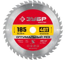 ЗУБР Оптимальный рез, 185 x 30/20 мм, 40Т, пильный диск по дереву (36912-185-30-40)