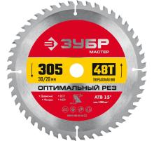 ЗУБР Оптимальный рез, 305 x 30 мм, 48Т, пильный диск по дереву (36912-305-30-48)