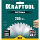 KRAFTOOL Optima, 200 х 30 мм, 36Т, пильный диск по дереву (36951-200-30)