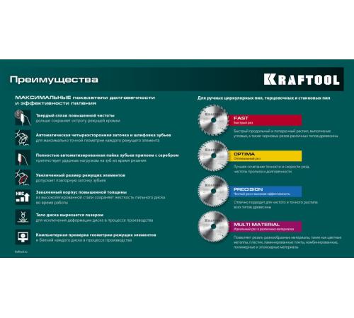 KRAFTOOL Optima, 200 х 30 мм, 36Т, пильный диск по дереву (36951-200-30)