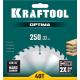 KRAFTOOL Optima, 250 х 32 мм, 40Т, пильный диск по дереву (36951-250-32)