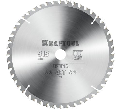 KRAFTOOL Optima, 315 х 30 мм, 48Т, пильный диск по дереву (36951-315-30)