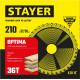 STAYER Optima, 210 x 32/30 мм, 36Т, оптимальный рез, пильный диск по дереву (3681-210-32-36)