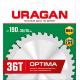 URAGAN Optima, 190 х 30/20 мм, 36Т, пильный диск по дереву (36801-190-30-36)
