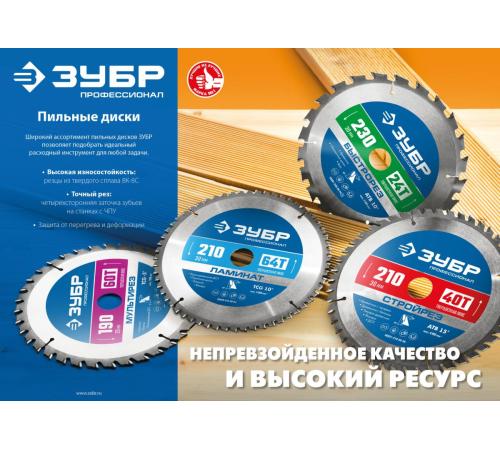 ЗУБР Чисторез, 230 x 30 мм, 48Т, пильный диск по дереву, Профессионал (36905-230-30-48)