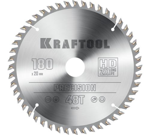 KRAFTOOL Precision, 180 х 20 мм, 48Т, пильный диск по дереву (36952-180-20)
